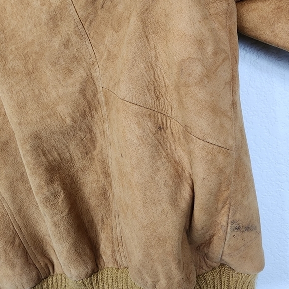 Vintage Cresco Leather Tan Bomber Jacket Size 46 - Picture 5 of 16